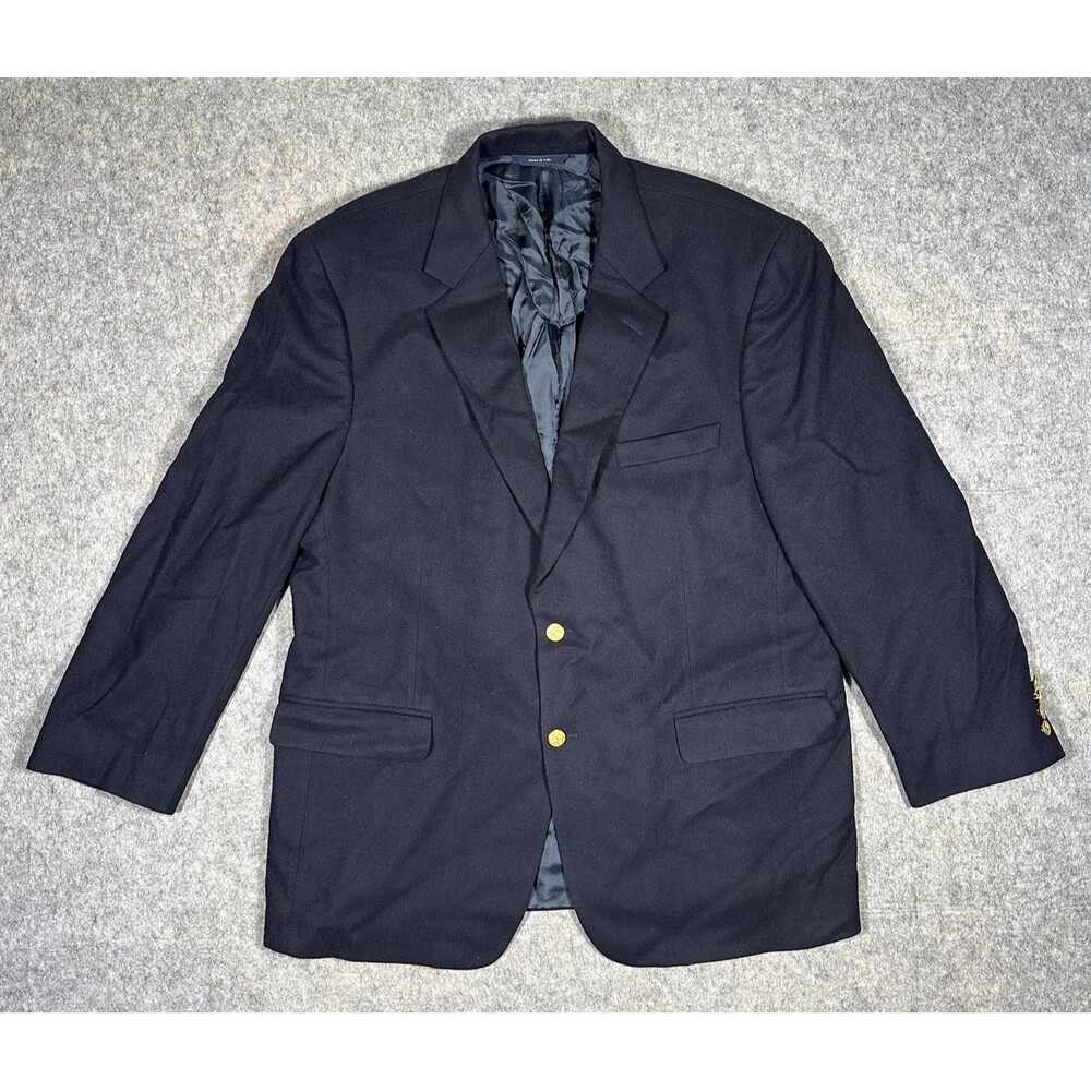 Brooks Brothers 100% Pure Cashmere Blazer Men’s 44R Navy Gold Buttons USA Sport